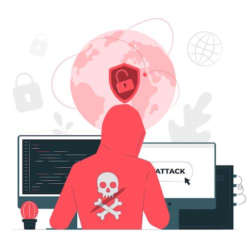 Illustration d'un site WordPress en train d'être hacké